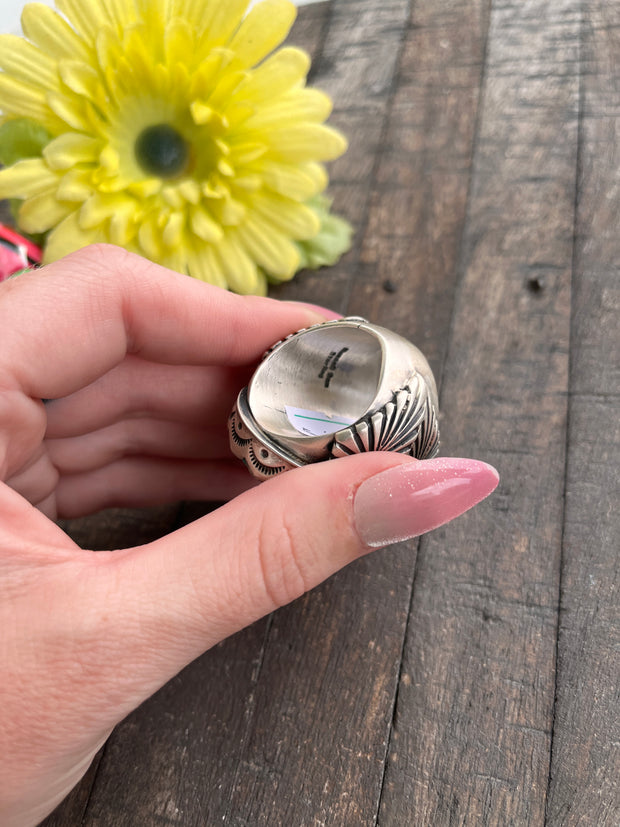 Single Stone Kingman Dome Ring Sz. 9