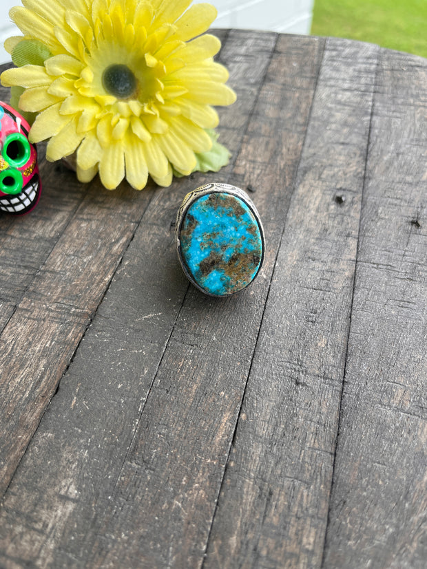 Single Stone Kingman Dome Ring Sz. 9