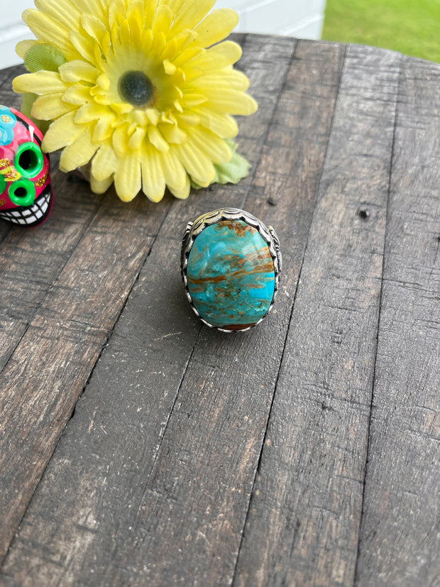 Single Stone Kingman Dome Ring Sz. 12 1/2