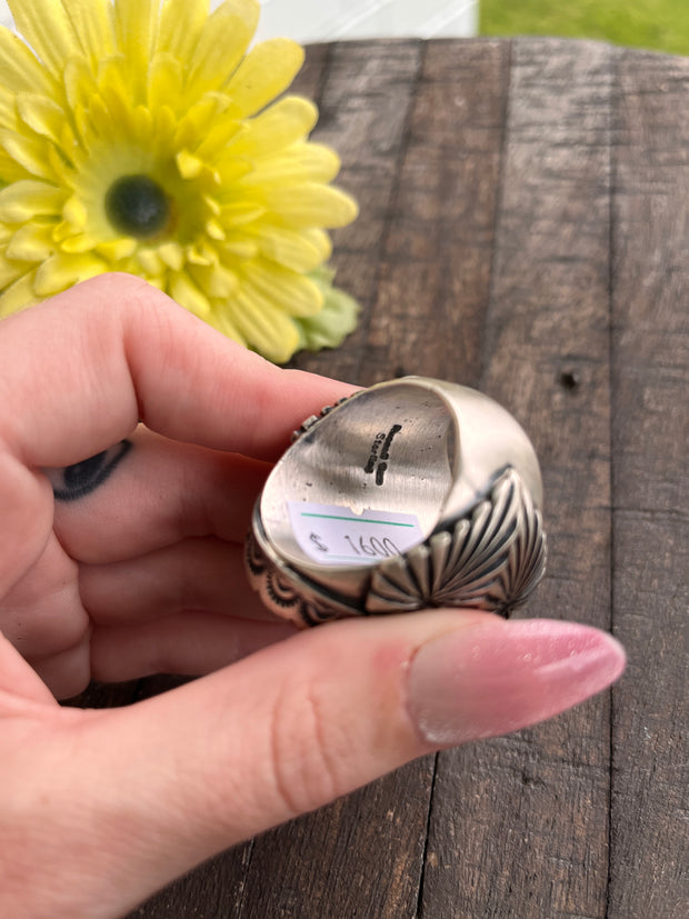 Single Stone Kingman Dome Ring Sz. 12 1/2