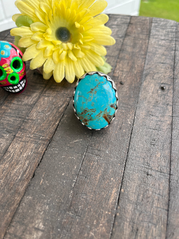 Single Stone Kingman Dome Ring Sz. 13