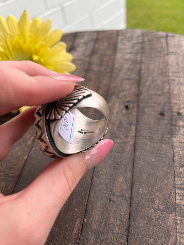 Single Stone Kingman Dome Ring Sz. 13