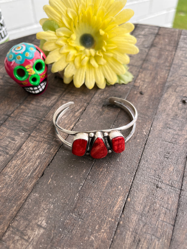 3 Stone Red Spiny Cuffs 1-5