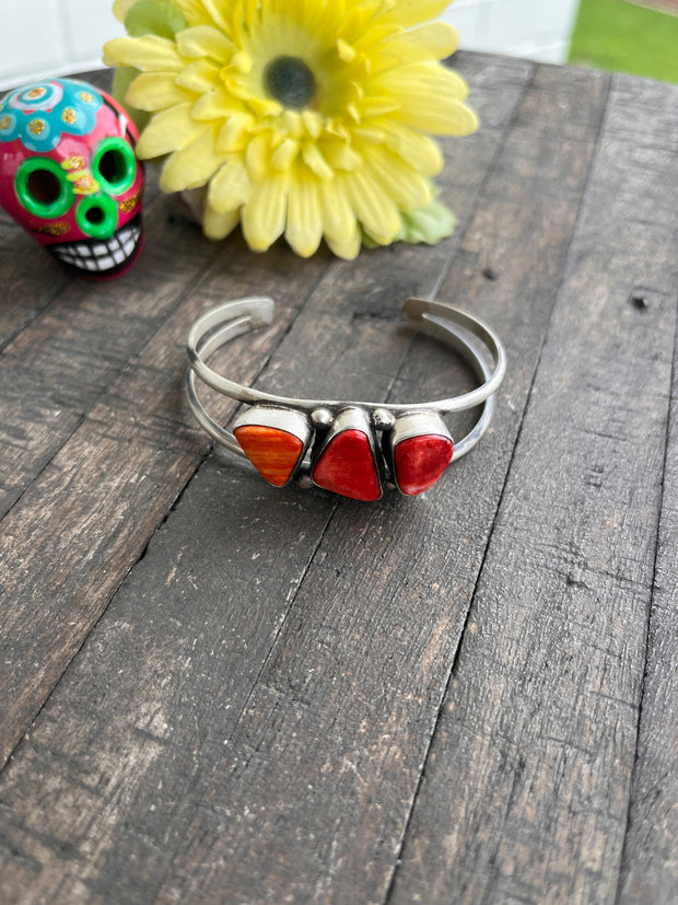 3 Stone Red Spiny Cuffs 1-5