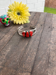 3 Stone Red Spiny Cuffs 1-5