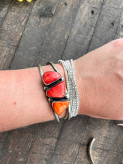 3 Stone Red Spiny Cuffs 1-5