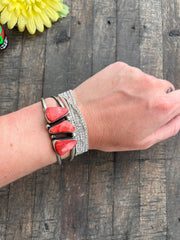 3 Stone Red Spiny Cuffs 1-5