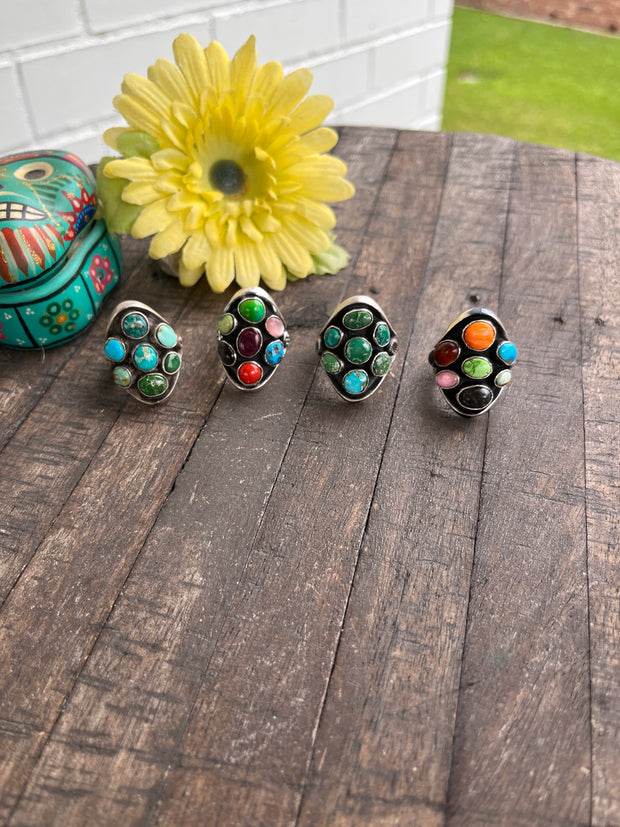 7 Stone Multi-Color Rings 1-4