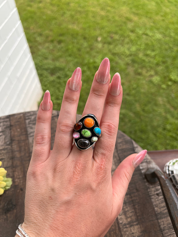 7 Stone Multi-Color Rings 1-4