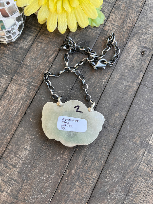 Multi Colored Half Cluster Necklace 1-5
