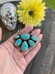 #8 Turquoise Half Cluster Necklace 1-9