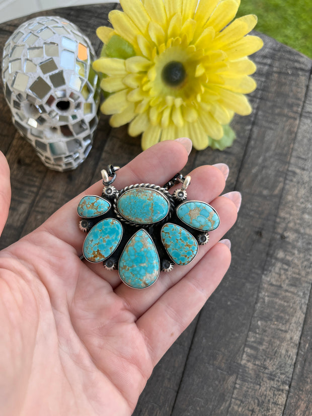 #8 Turquoise Half Cluster Necklace 1-9