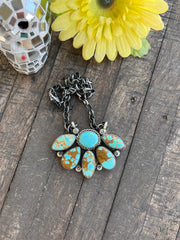 #8 Turquoise Half Cluster Necklace 1-9