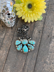 #8 Turquoise Half Cluster Necklace 1-9
