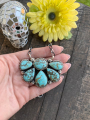 #8 Turquoise Half Cluster Necklace 1-9