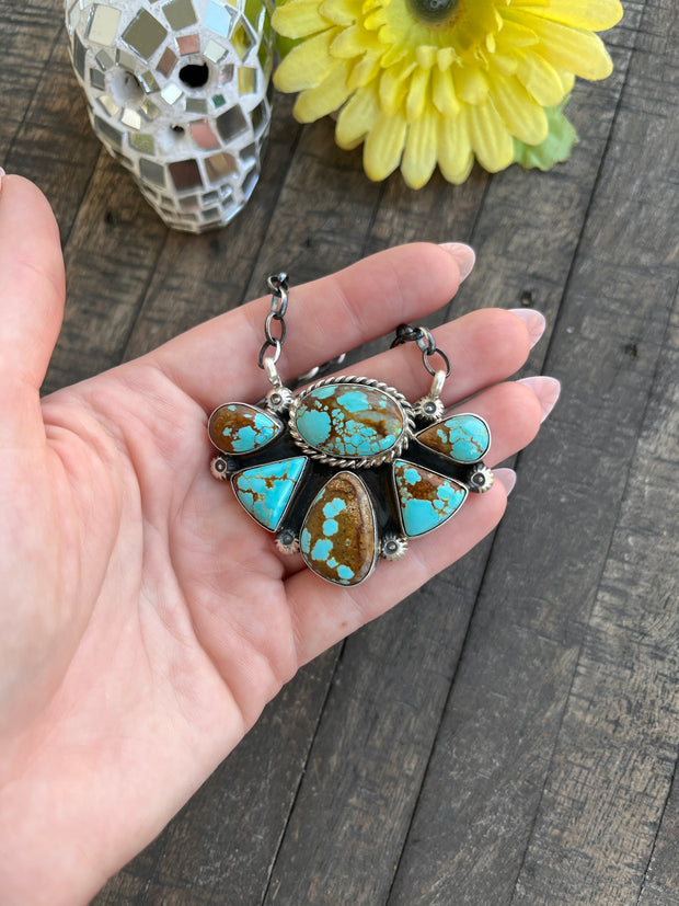 #8 Turquoise Half Cluster Necklace 1-9