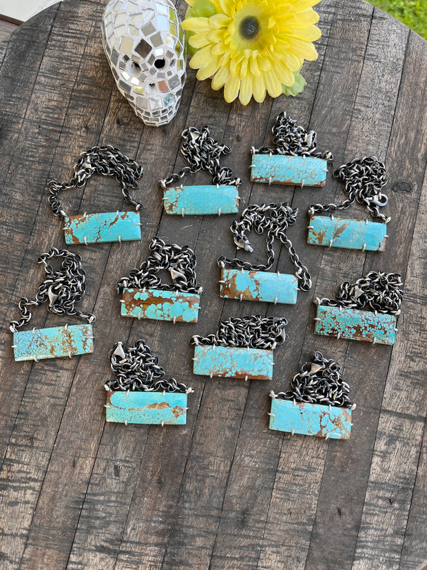 XL #8 Turquoise Waterproof Bar Necklaces 1-11