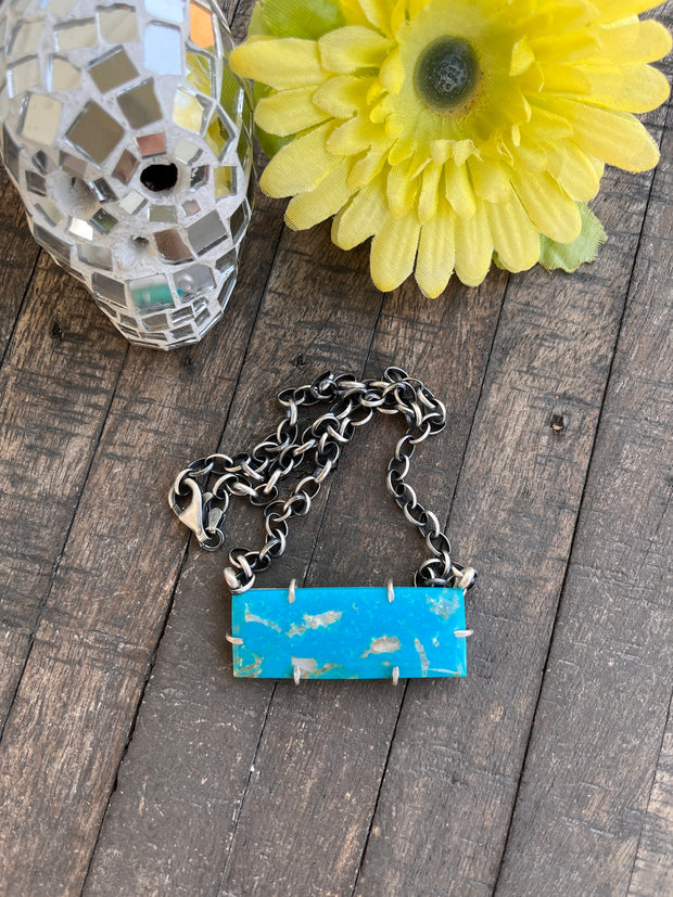 XL Kingman Turquoise Waterproof Bar Necklaces 1-10