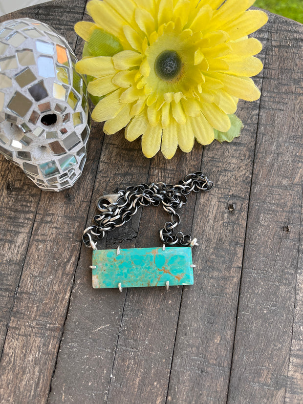 XL Kingman Turquoise Waterproof Bar Necklaces 1-10