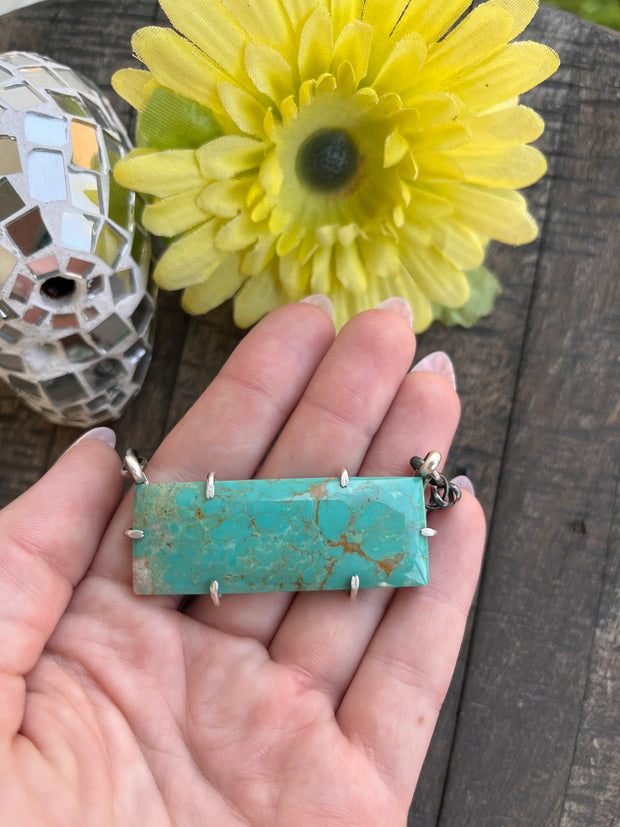 XL Kingman Turquoise Waterproof Bar Necklaces 1-10