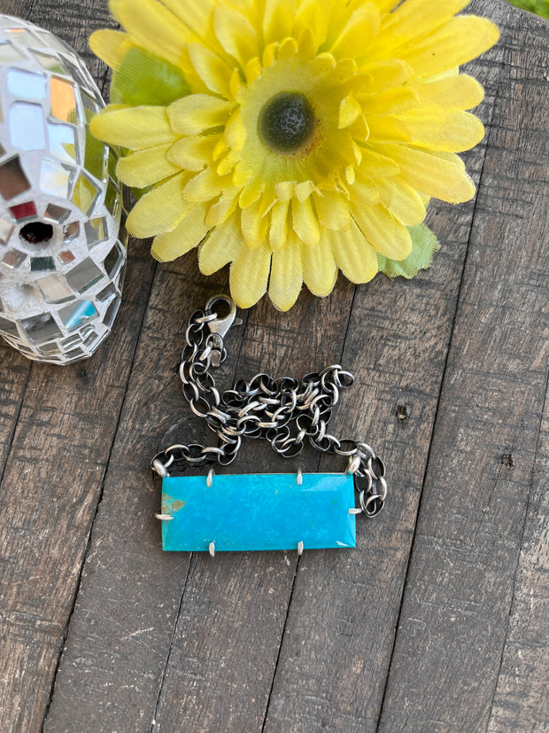 XL Kingman Turquoise Waterproof Bar Necklaces 1-10