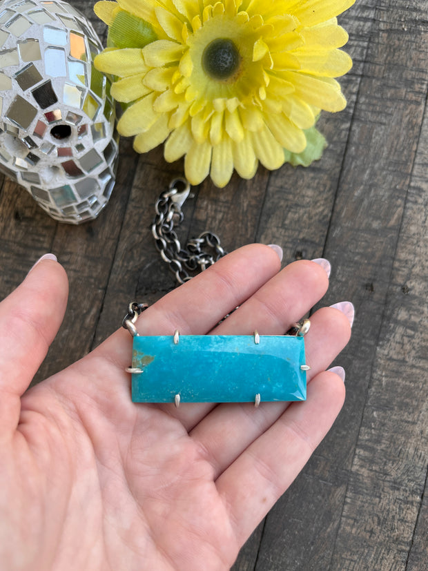XL Kingman Turquoise Waterproof Bar Necklaces 1-10