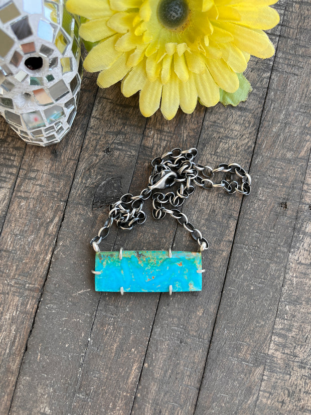 XL Kingman Turquoise Waterproof Bar Necklaces 1-10