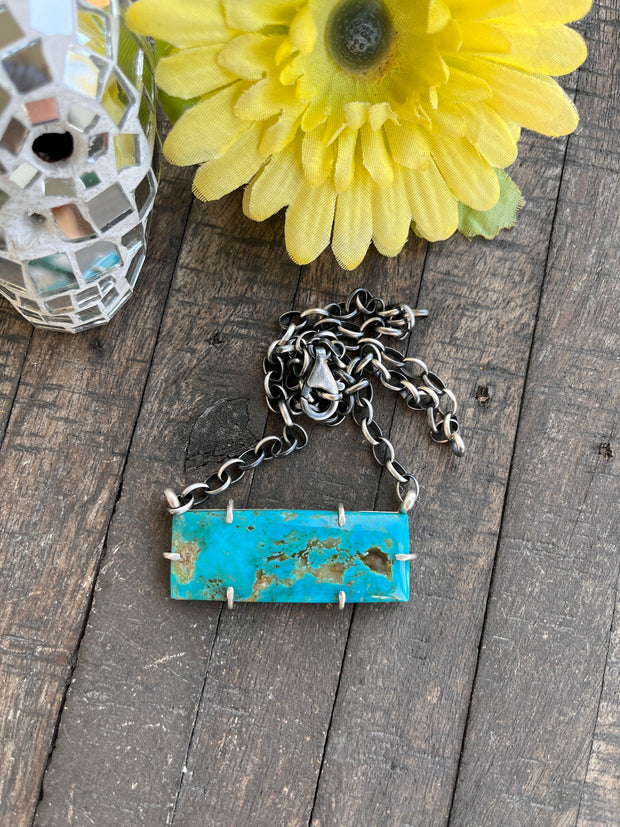 XL Kingman Turquoise Waterproof Bar Necklaces 1-10