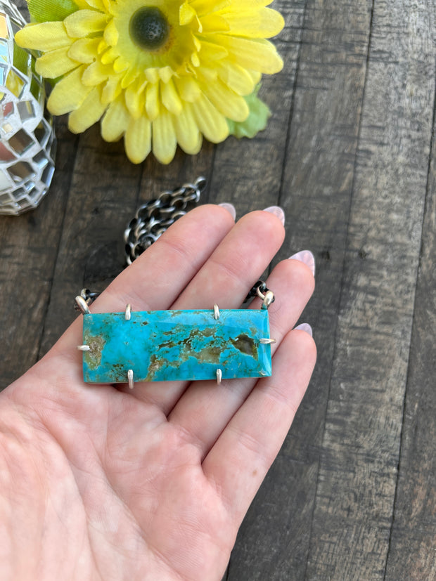 XL Kingman Turquoise Waterproof Bar Necklaces 1-10