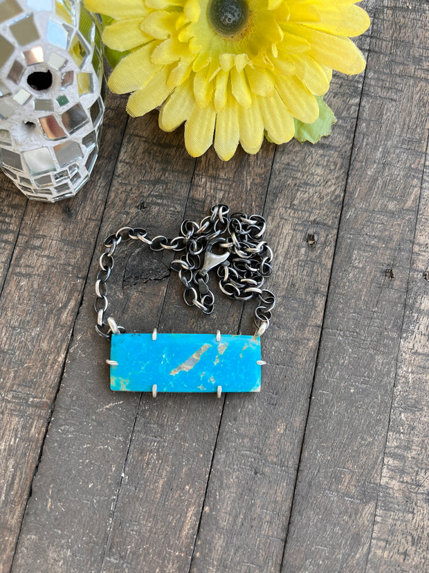 XL Kingman Turquoise Waterproof Bar Necklaces 1-10
