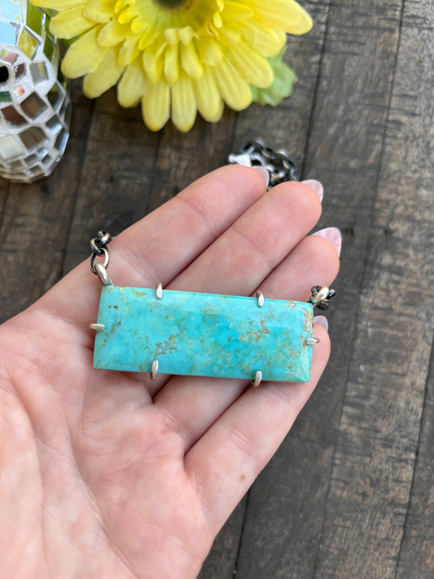 XL Kingman Turquoise Waterproof Bar Necklaces 1-10