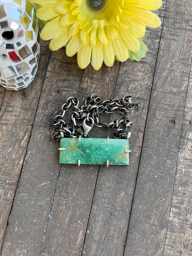 XL Kingman Turquoise Waterproof Bar Necklaces 1-10