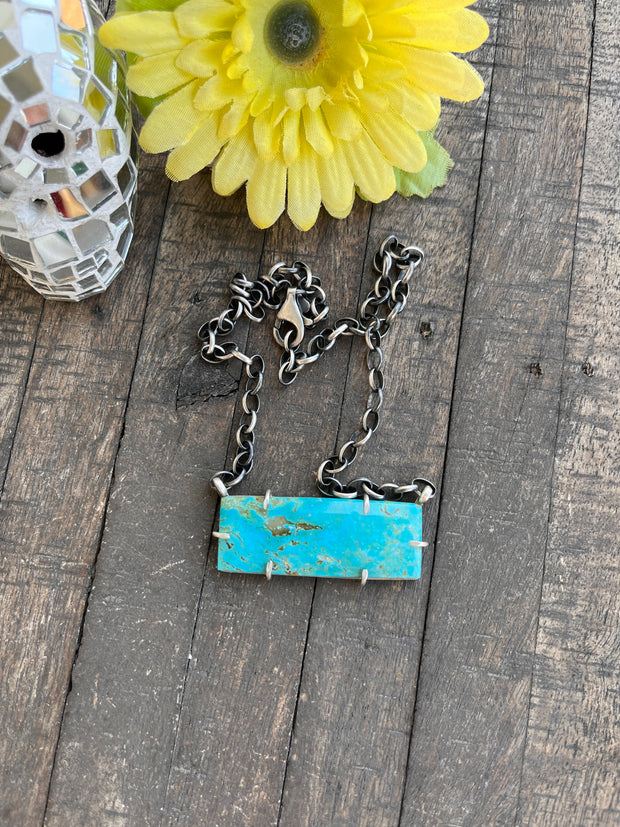 XL Kingman Turquoise Waterproof Bar Necklaces 1-10