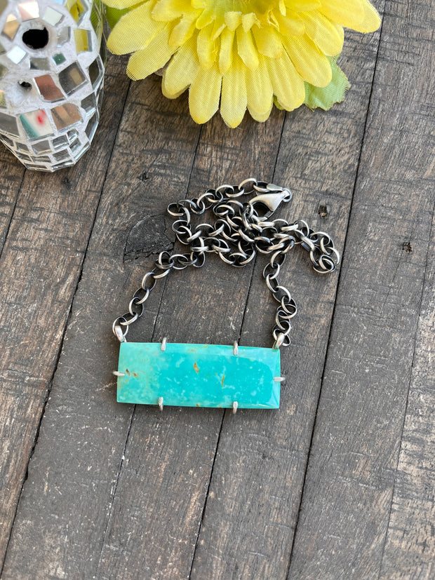 XL Kingman Turquoise Waterproof Bar Necklaces 1-10