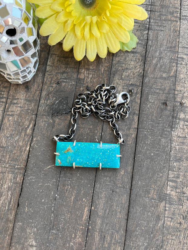XL Kingman Turquoise Waterproof Bar Necklaces 1-10