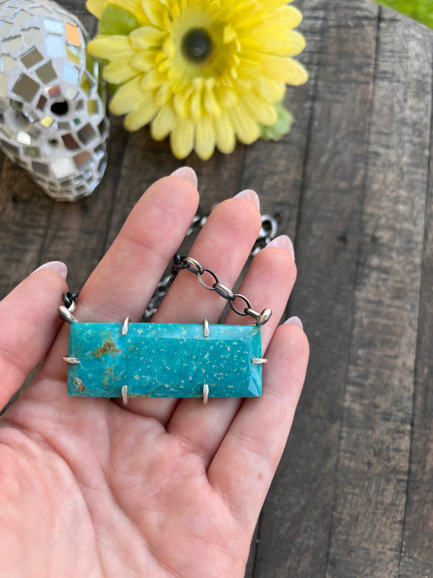 XL Kingman Turquoise Waterproof Bar Necklaces 1-10