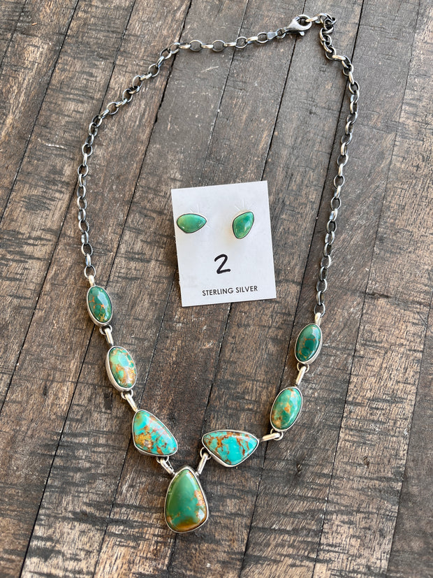 Kingman Turquoise Necklace Set- 2