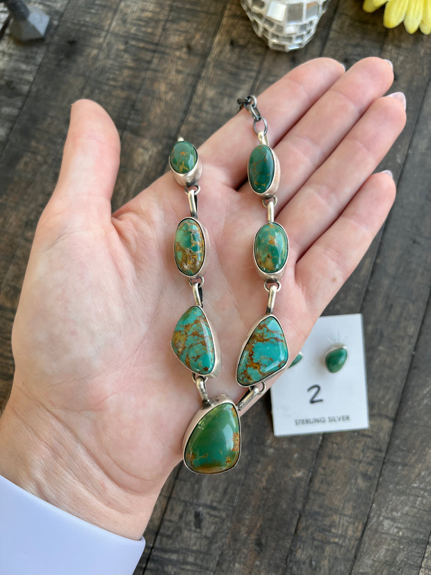 Kingman Turquoise Necklace Set- 2