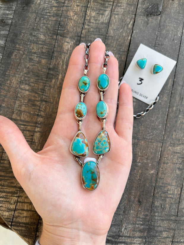 Kingman Turquoise Necklace Set- 3