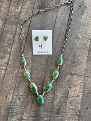 Kingman Turquoise Necklace Set- 4