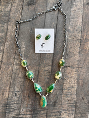 Kingman Turquoise Necklace Set- 5