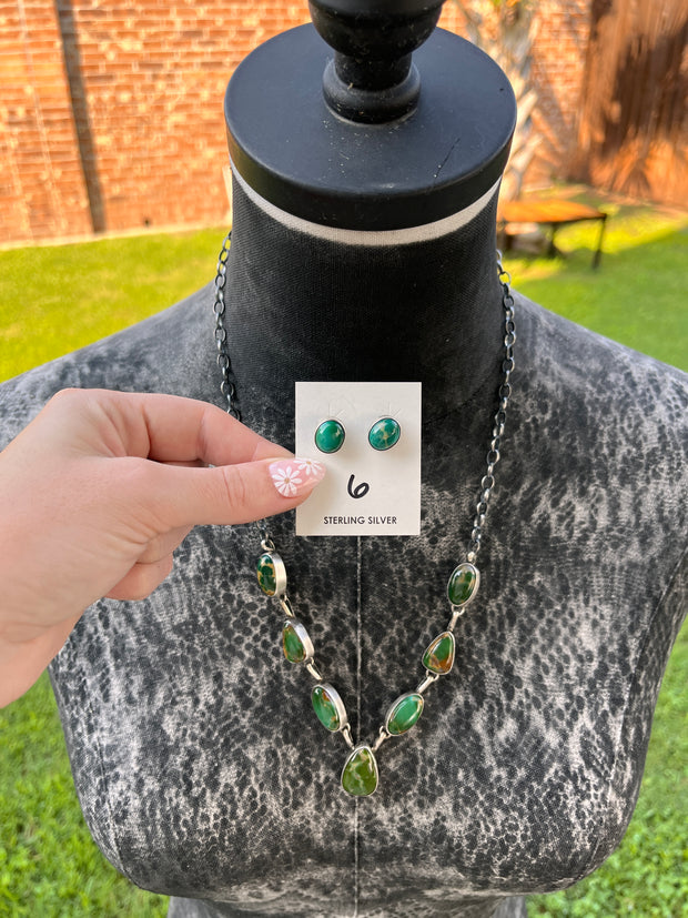 Kingman Turquoise Necklace Set- 6
