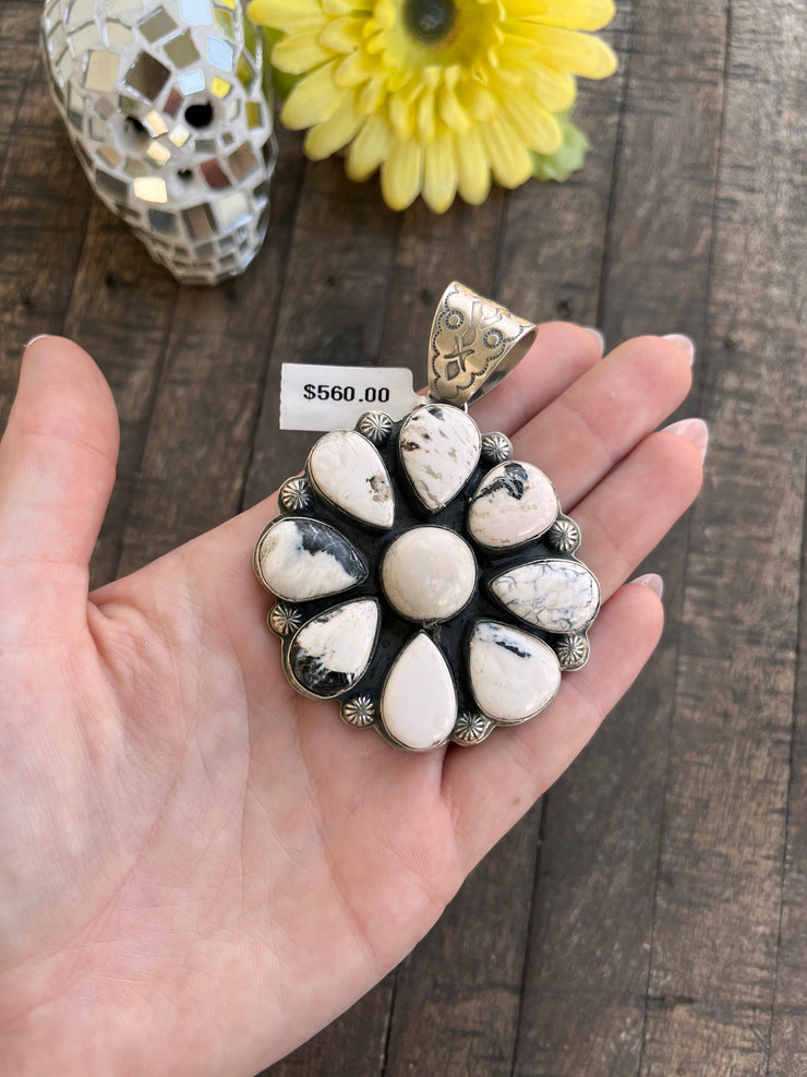 White Buffalo Cluster Pendant