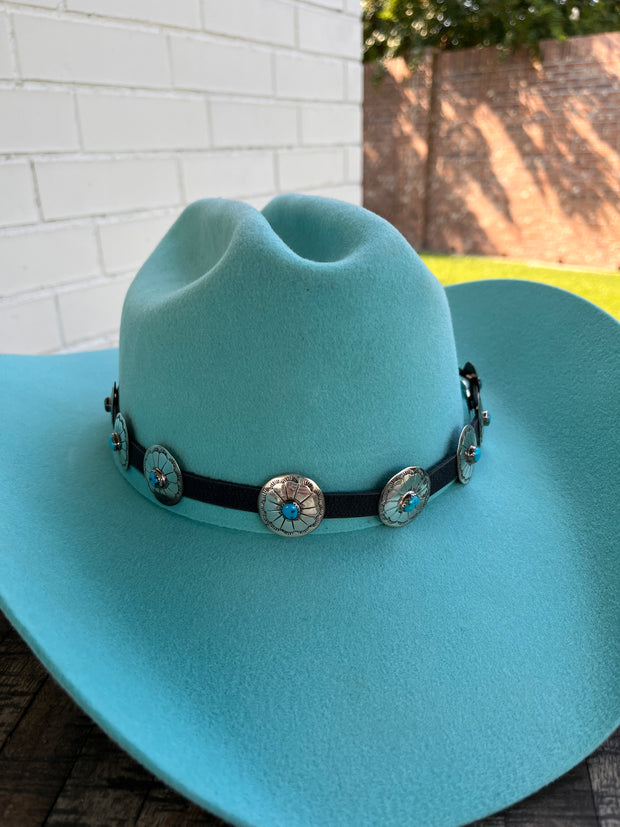Sleeping Beauty and Sterling Silver Hatband