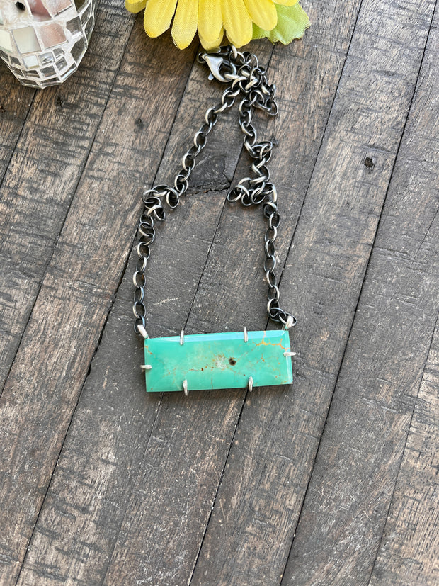 XL Kingman Turquoise Waterproof Bar Necklaces 1-10