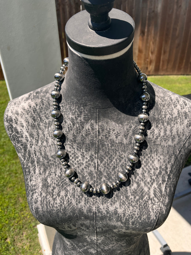 Sterling Silver Pearl Necklace 23"