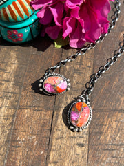 The "Stevie" Pink Dahlia Necklace #10
