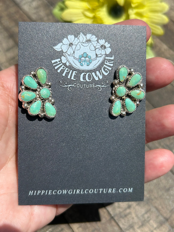 Half Cluster Stud- Green