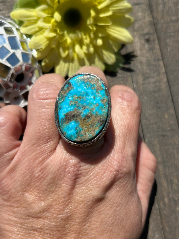 Single Stone Kingman Dome Ring Sz. 9