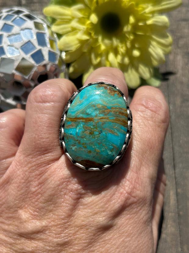 Single Stone Kingman Dome Ring Sz. 12 1/2
